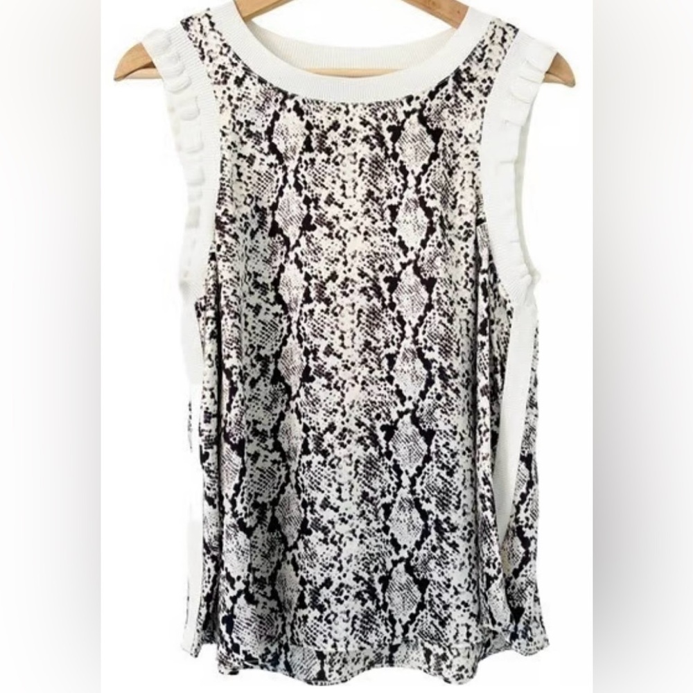 Cinq A Sept Revolve Python Print Silk Tank Top Bl… - image 3